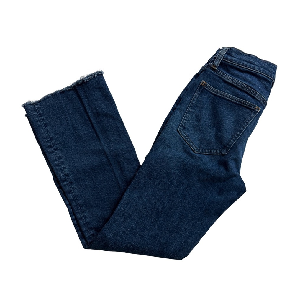 MADEWELL Mid-rise Kick Out Jeans Raw Edges Size 24 Med Blue Rinse - Picture 7 of 12